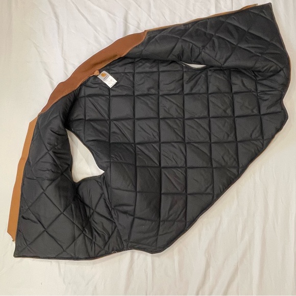 Carhartt Brown Duck Canvas Quilted Vest VO1-BRN Arctic Lined Workwear Size 5XL - Picture 10 of 15